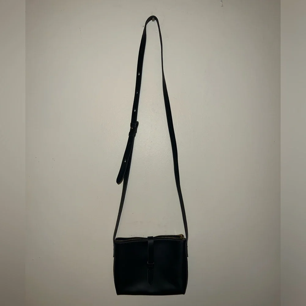 J.Crew Black Leather Parker Crossbody Bag